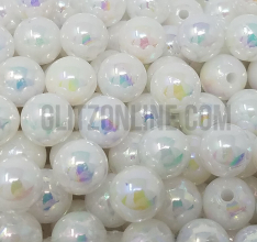 Glass Iridescent White Mermaid Pearls 6mm 6 Dozen